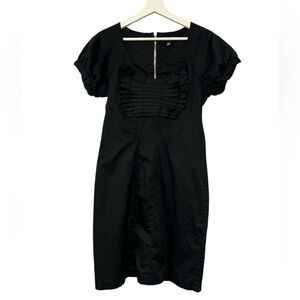 TED BAKER Anisop Black Ruffle Chest Dress